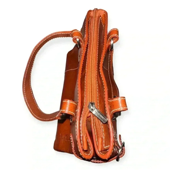 Green by Tony Perotti Italian women’s Leather Handbag – Classic Brown Tote Purse - Picture 6 of 9